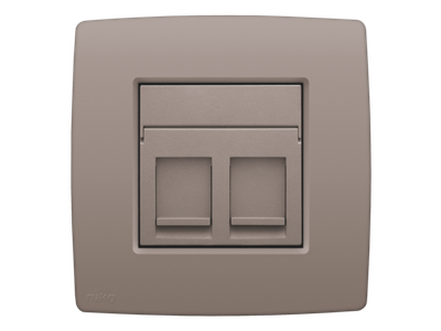 Centraalplaat data 2x RJ, greige