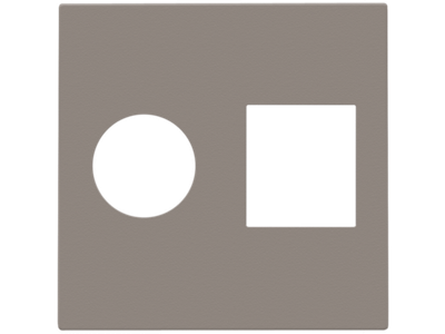 Afwerkingsset voor enkelvoudige coaxaansluiting en netwerkaansluiting RJ45, greige