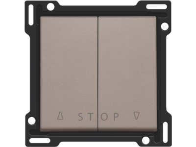 Afwerkingsset voor tweevoudige rolluikdrukknop voor elektronische sturingen, greige