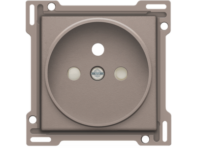 Afwerkingsset voor stopcontact met penaarde en beschermingsafsluiters, inbouwdiepte 21 mm, greige