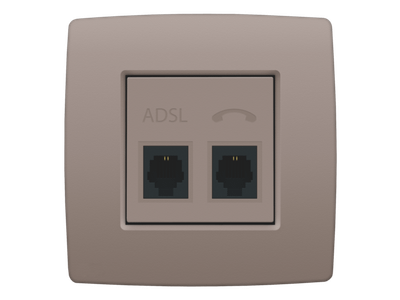 Centraalplaat adsl - tel, greige