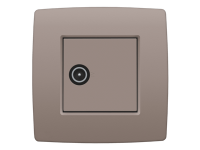 Afwerkingsset voor enkelvoudige coaxaansluiting voor tv, greige