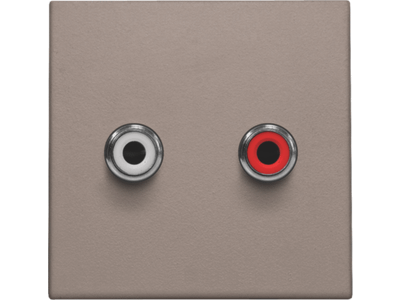 Afwerkingsset met 2 cinch-audioaansluitingen, ook voor inbouw in installatiekanalen, greige