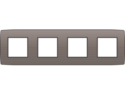 Viervoudige afdekplaat met 71 mm centerafstand Niko Original greige