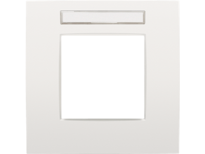 Enkelvoudige afdekplaat met transparant tekstveld Niko Intense white