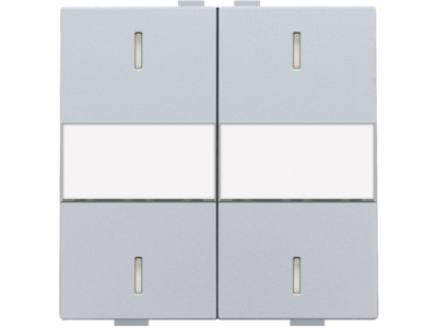 Tweevoudige toets met tekstveld voor drukknop met 4 bedieningsknoppen en 4 feedbackleds, sterling