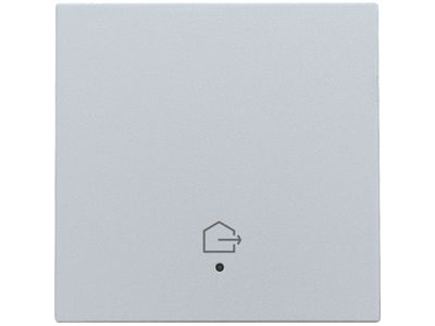 Afwerkingsset met lens voor geconnecteerde enkelvoudige schakelaar met symbool "woning verlaten", sterling