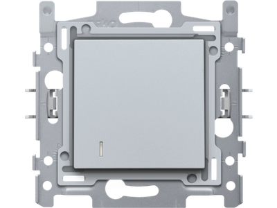 Hotelkaartschakelaar, sokkel, insteekklemmen en afwerkingsset, sterling