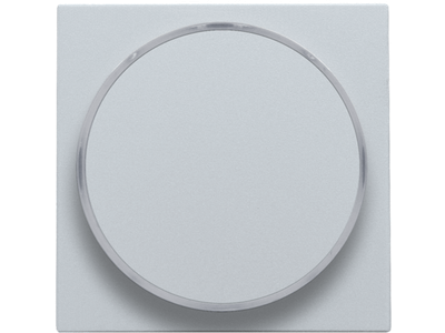 Afwerkingsset met doorschijnende ring zonder symbool voor drukknop 6 A met amberkleurige led met E10-lampvoet, sterling