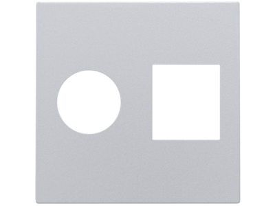 Afwerkingsset voor enkelvoudige coaxaansluiting en netwerkaansluiting RJ45, sterling