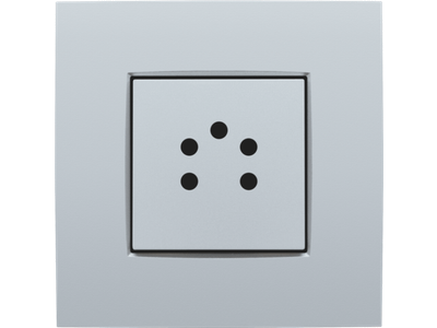 Afwerkingsset voor 5-polige telefooncontactdoos, sterling