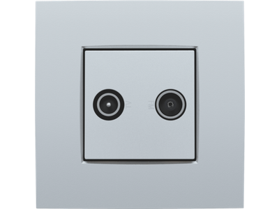 Afwerkingsset voor 2 enkelvoudige coaxaansluitingen voor tv en FM Telenet Interkabel, sterling