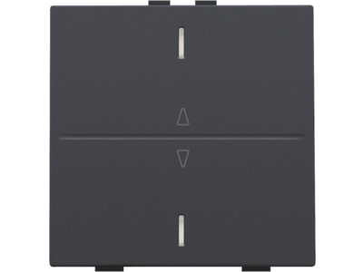 Enkelvoudige toets met pijltjes 'op' en 'neer' voor drukknop met 2 bedieningsknoppen en 1 of 2 feedbackleds, anthracite