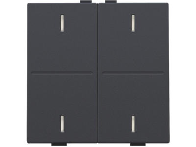 Tweevoudige toets voor drukknop met 4 bedieningsknoppen en 4 feedbackleds, anthracite