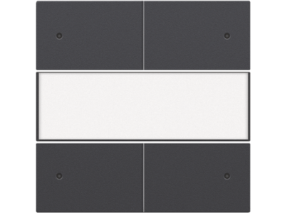 Afwerkingsset voor 4-voudige potentiaalvrije drukknop 24 V met led en tekstveld, anthracite