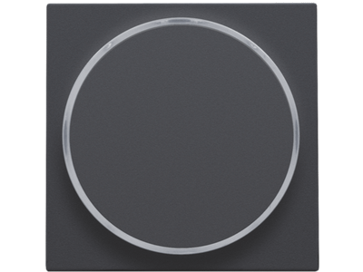 Afwerkingsset met doorschijnende ring zonder symbool voor drukknop 6 A met amberkleurige led met E10-lampvoet, anthracite