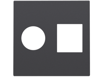 Afwerkingsset voor enkelvoudige coaxaansluiting en netwerkaansluiting RJ45, anthracite