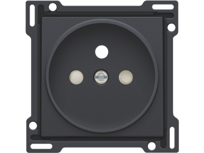 Afwerkingsset voor stopcontact met penaarde en beschermingsafsluiters, inbouwdiepte 21 mm, anthracite