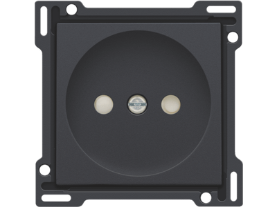 Afwerkingsset voor stopcontact zonder aarding met beschermingsafsluiters, inbouwdiepte 21 mm, anthracite