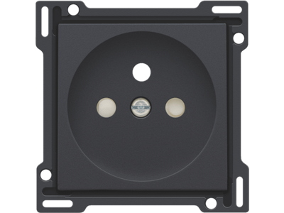 Afwerkingsset voor stopcontact met penaarde en beschermingsafsluiters, inbouwdiepte 28,5 mm, anthracite