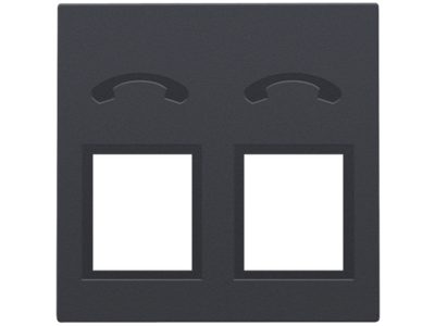 Afwerkingsset voor telefooncontactdoos met 2 RJ11-contacten in parallel, anthracite