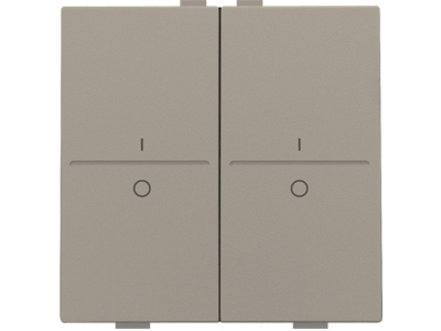 Tweevoudige toets met opdruk I en 0 voor draadloze schakelaar of drukknop met 4 bedieningsknoppen, bronze