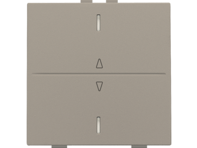 Enkelvoudige toets met pijltjes 'op' en 'neer' voor drukknop met 2 bedieningsknoppen en 1 of 2 feedbackleds, bronze