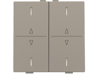 Tweevoudige toets met pijltjes 'op' en 'neer' voor drukknop met 4 bedieningsknoppen en 4 feedbackleds, bronze