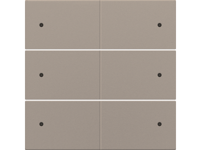 Afwerkingsset voor 6-voudige potentiaalvrije drukknop, 24 V, met leds, bronze