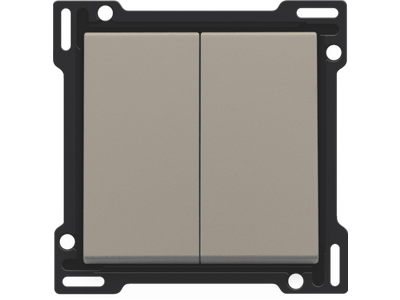 Afwerkingsset voor serieschakelaar, wisselschakelaar + drukknop N.O., dubbele wisselschakelaar of dubbele drukknop N.O. of N.G. , bronze