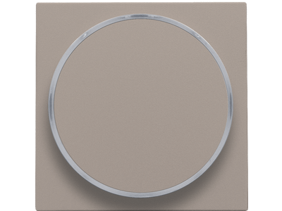 Afwerkingsset met doorschijnende ring zonder symbool voor drukknop 6 A met amberkleurige led met E10-lampvoet, bronze