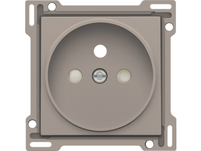 Afwerkingsset voor stopcontact met penaarde en beschermingsafsluiters, inbouwdiepte 21 mm, bronze