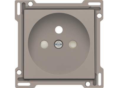 Afwerkingsset voor stopcontact met penaarde en beschermingsafsluiters, inbouwdiepte 28,5 mm, bronze