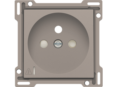 Afwerkingsset voor stopcontact met overspanningsbeveiliging, penaarde en beschermingsafsluiters, inbouwdiepte 28,5 mm, incl. overspanningsmodule met rode led, bronze