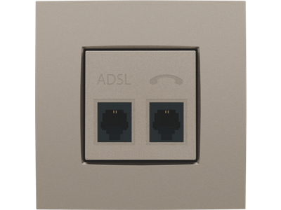 Centraalplaat adsl - tel, bronze