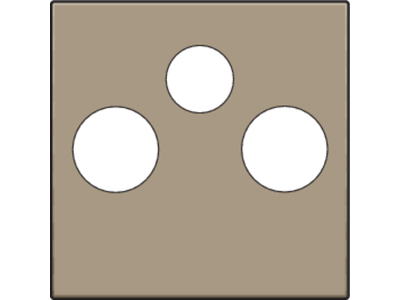 Afwerkingsset voor 2 enkelvoudige coaxaansluitingen voor tv en FM en een satellietaansluiting, bronze