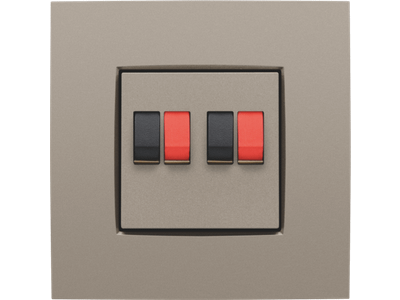 Afwerkingsset voor tweevoudige luidsprekeraansluiting, bronze