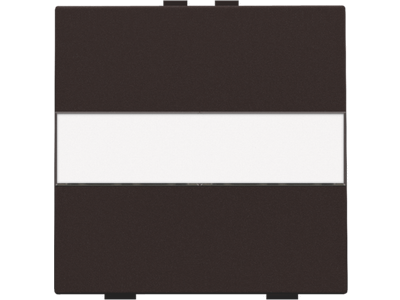 Enkelvoudige toets met tekstveld voor draadloze schakelaar of drukknop met 2 bedieningsknoppen, dark brown
