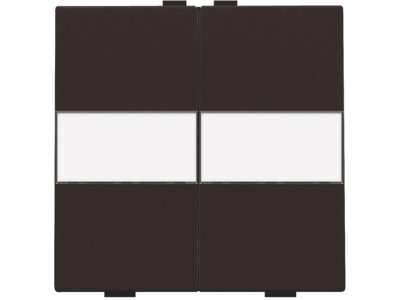 Tweevoudige toets met tekstveld voor draadloze schakelaar of drukknop met 4 bedieningsknoppen, dark brown