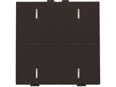 Tweevoudige toets voor drukknop met 4 bedieningsknoppen en 4 feedbackleds, dark brown