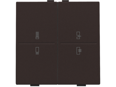 Tweevoudige toets met regime-opdruk voor drukknop met 4 bedieningsknoppen en 4 feedbackleds voor regime-opdruk, dark brown