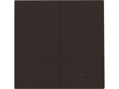 Afwerkingsset met lens voor dubbele elektronische schakelaar of drukknop, dark brown