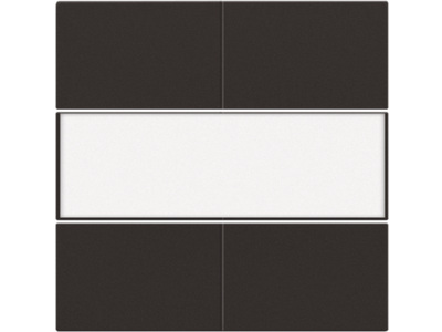 Afwerkingsset voor 4-voudige potentiaalvrije drukknop 24 V met tekstveld, dark brown