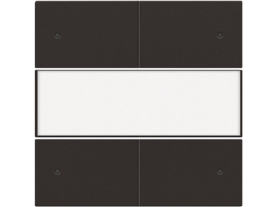 Afwerkingsset voor 4-voudige potentiaalvrije drukknop 24 V met led en tekstveld, dark brown