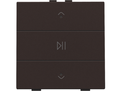 Enkelvoudige audiobediening met leds voor Niko Home Control, dark brown