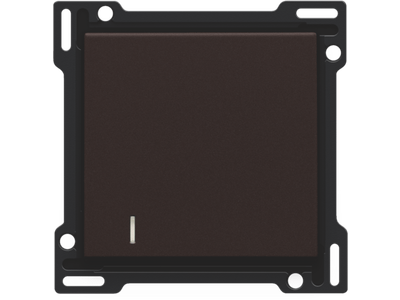 Afwerkingsset met lens voor enkelvoudige schakelaar of drukknop, dark brown