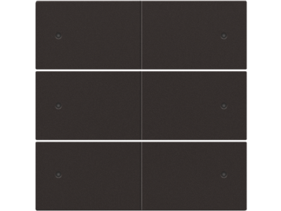 Afwerkingsset voor 6-voudige potentiaalvrije drukknop, 24 V, met leds, dark brown