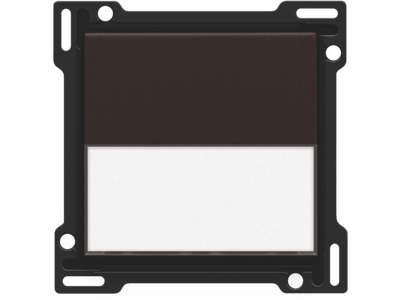 Afwerkingsset met tekstveld voor enkelvoudige schakelaar of drukknop, dark brown