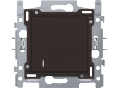 Hotelkaartschakelaar, sokkel, schroefklemmen en afwerkingsset dark brown