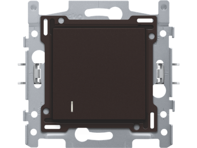 Hotelkaartschakelaar, sokkel, insteekklemmen en afwerkingsset, dark brown